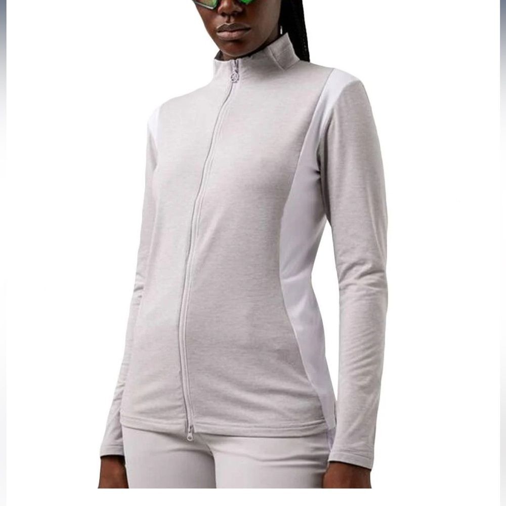 J.Lindeberg Daria Golf Mid Layer Golf Full Zip Micro Chip Melange XS NWOT